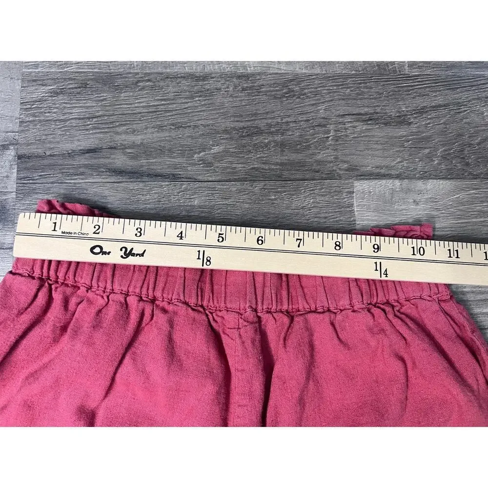 Abercrombie & Fitch Linen Blend 2PC Set Crop TieTop Wide Leg Pants Women XS Pink